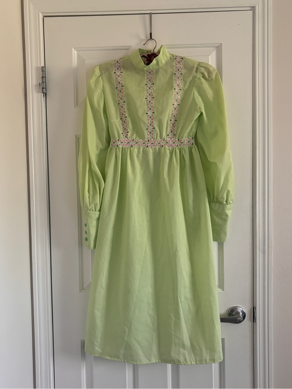 Vintage 1970s handmade midi length dress